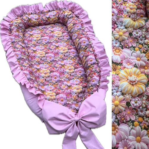 Beautiful 3d floral effect baby nest was £45 now £35. Only one available at this price