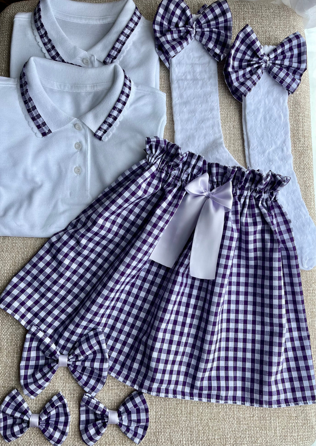 School set in purple