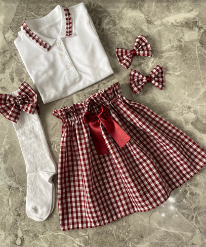 School sets in burgundy