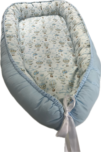 Boys teddy hot air balloon baby nest