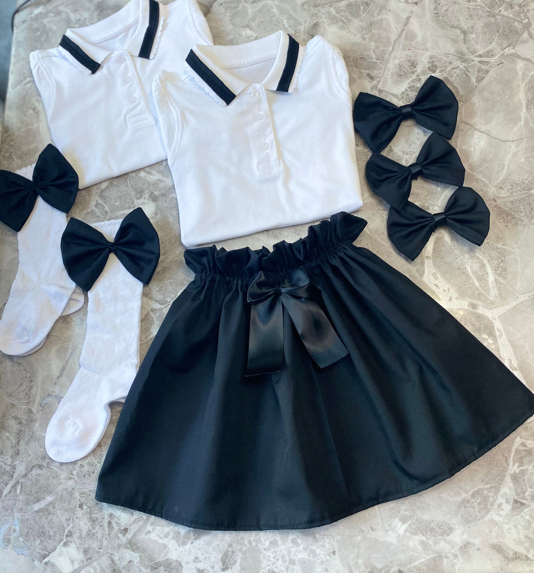 Plain black school sets