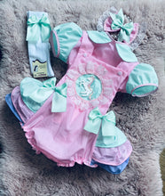 4 piece unicorn frilly romper set