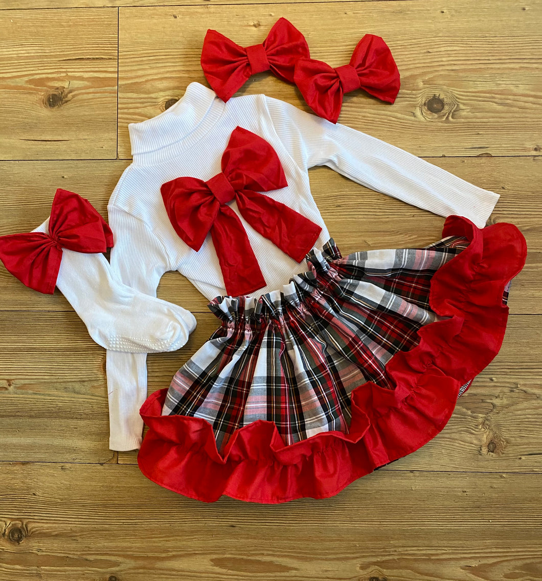 Baby girl outlet red tartan skirt