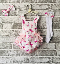 Very pretty frilly flamingo romper set