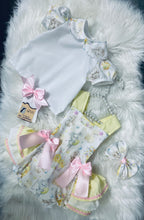 4 piece lemon and pink Easter frilly bum romper set