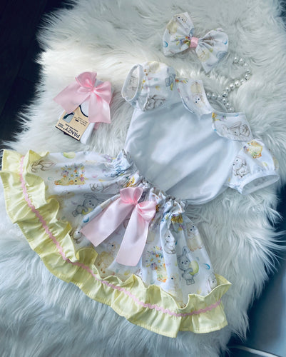 Easter high waisted frilly skirt set