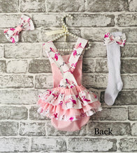 Very pretty frilly flamingo romper set